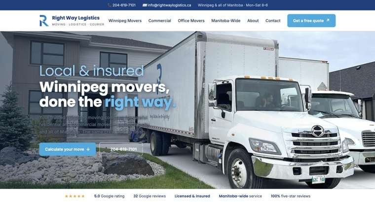 Right Way Logistics website Right Way Logistics website