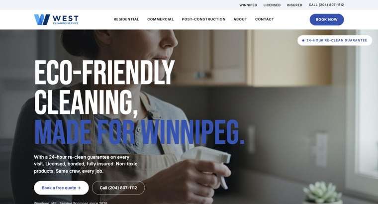 West Cleaning Service website West Cleaning Service website