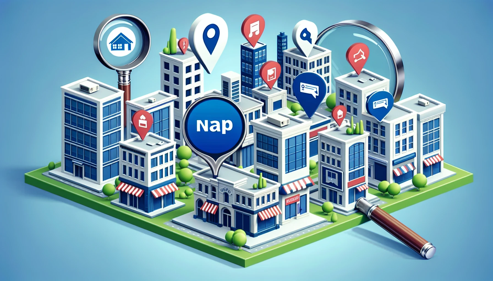 Illustration of local business citations with consistent NAP information